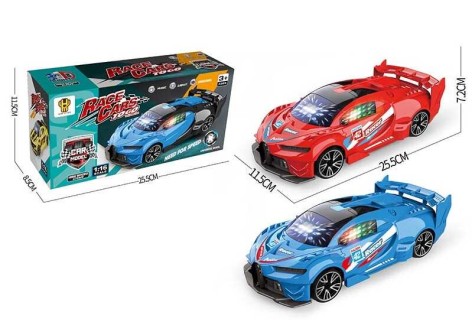 Машинка 2 кольори, звуки та мелодії,3D-підсвічув. колеса вільного ходу,   25*9*12 см, у кор. 