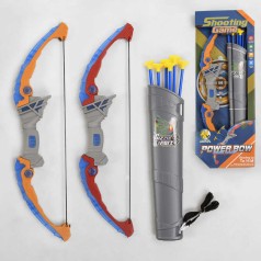 Лук 2 вида, подсветка, подсумок, 6 стрел на присоске, в кор. /48/