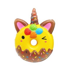 Сквиш Пончик Единорог коричневый