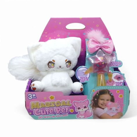 Мягкая игрушка "Лисичка" 19 см, аксессуары, палочка для декорирования (белая)