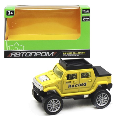 Машина металлическая АВТОПРОМ желтая