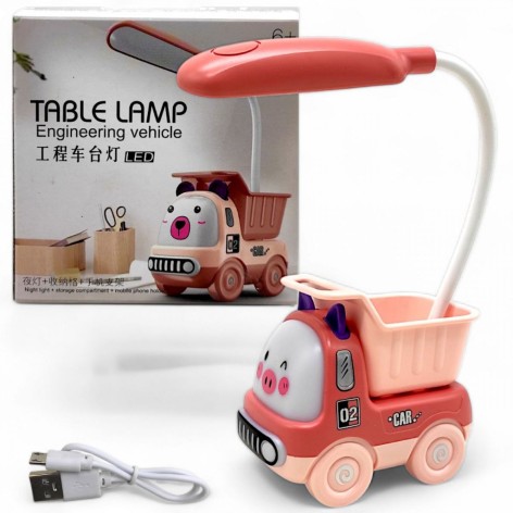 Настільна лампа "Інжинерний автомобіль" (максимальна висота - 27 см) корал