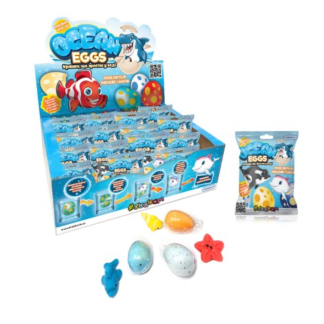 Растущая игрушка в яйце Ocean Eggs - Повелители океанов и морей (в ассортименте, в дисплее)
