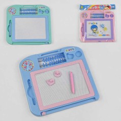 Дощечка для рисования 3 цвета, счетовод, 4 цвета на доске, два магнита, в п/е 