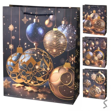 Пакет новогодний бумажный M 