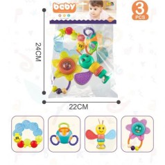 Погремушка 12см, прорезыватель, грызунок, 4шт в п/э, 24-25-5см 