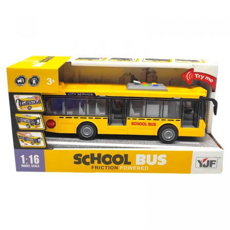 Шкільний автобус інерційний зі світлом і звуком 1:16 в коробці