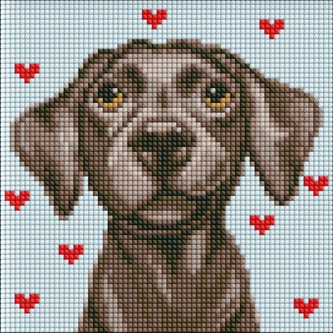 Набор с алмазной мозаикой без подрамника AMC "Ласковый друг" с АВ стразами 20х20см