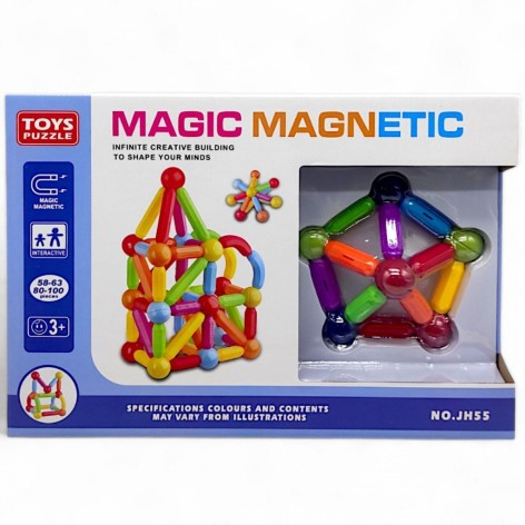 Конструктор магнітний (63 деталей) у коробці