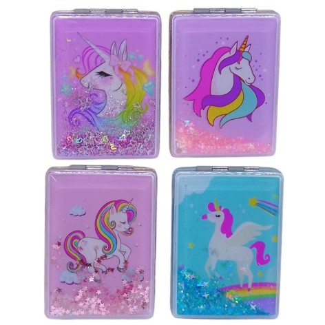 Дзеркало косметичне кишенькове Єдиноріг, прямокутне мікс видів, 1 штука