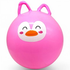 М'яч фітбол "Звірята" з вухами, 45 см (рожевий), зображення звірятка трапляється рандомно