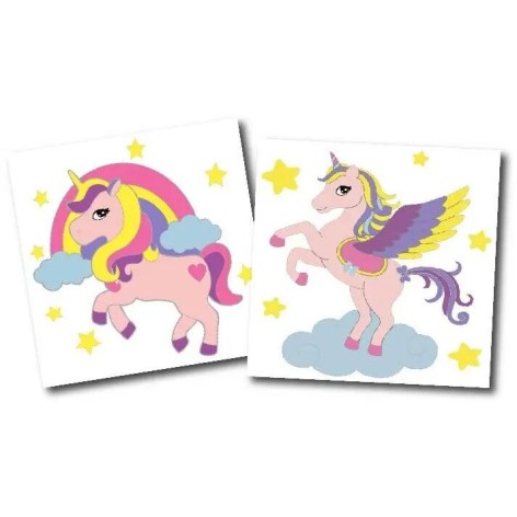 Картини за номерами (набір 2шт) 15*15см Веселі єдиноріжки