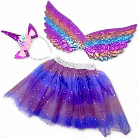 Маскарадний костюм Ангела (крила, обруч, спідничка), фіолетовий