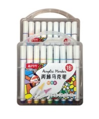 Набір акрил. скетчмаркерів Aodemei трикутн. корп., 18шт., plastic box