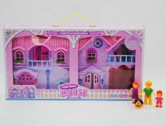 Будиночок іграшковий 2 поверхи, 3 фігурки персонажів, вихованець, світло, звук, на батарейках, в коробці