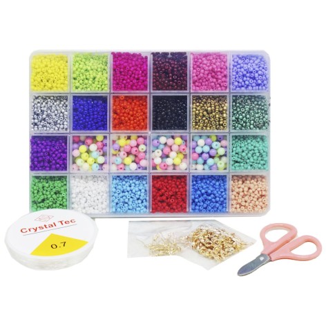 Набор бисера с фурнитурой (24 цвета)