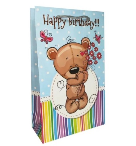 Подарунковий пакет 150грм, Happy B-day, 16*26*6,5см 6 шт. в уп. 