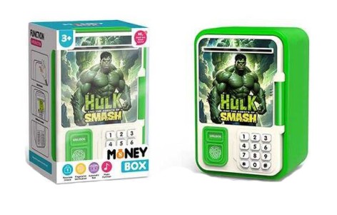 Дитячий іграшковий сейф Копілка з паролем Банкомат Халк зелений