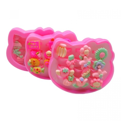 Набір дитячих колечок, 12 штук, котик