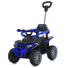 Квадроцикл M 6221EBLR-4 (1шт) 2,4G р/к, 3в1(каталка-толокар,батьк.ручка), 1акум6V4,5AH, 1мот25W, муз, св, шкіра, BLUETOOTH, EVA, MP3, USB, TF, синій