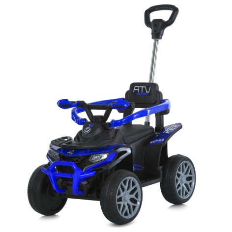 Квадроцикл M 6221EBLR-4 (1шт) 2,4G р/к, 3в1(каталка-толокар,батьк.ручка), 1акум6V4,5AH, 1мот25W, муз, св, шкіра, BLUETOOTH, EVA, MP3, USB, TF, синій