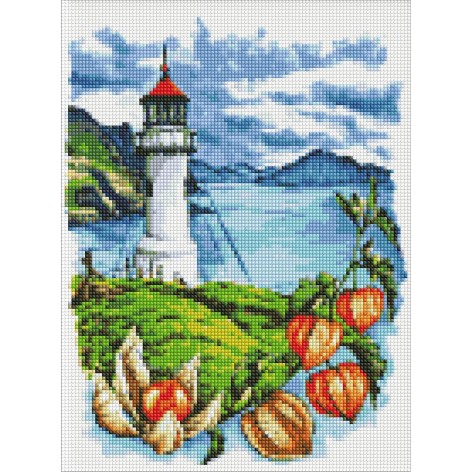 Алмазная мозаика Идеяка "Маяк" 30x40 см без подрамника (AMC7668)