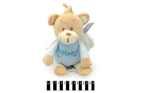 М'яка іграшка Ведмедик - ангелок музичний в кофті 19 см 2 кольори