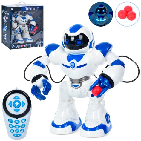 Робот д/к(IЧ), 39см, прогам, музика, звук, світло, ходить, танцює,стріляє, на бат-ці, в кор-ці, 48-45-19см /2/