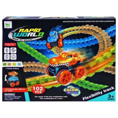 Автотрек, що світиться в темряві (102 деталі)