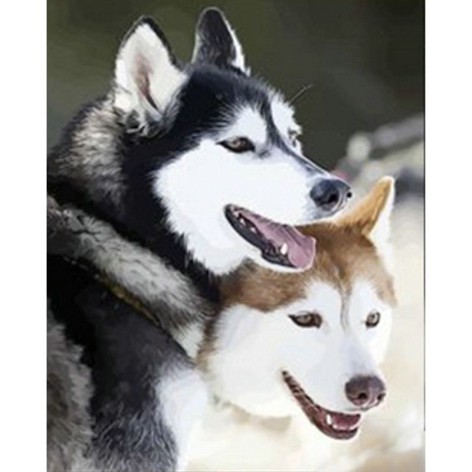 Набор для творчества алмазная картина Сибирские хаски Strateg размером 40х50 см (SK75691)