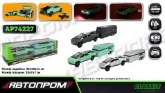 Машина мет. АВТОПРОМ 1:32 Tesla pickup truck trailer rv set, батар,світло,звук,відкр.двері,кор.. 19,5*9*9см /12-2/