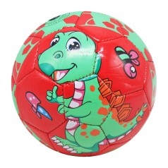 Мяч футбольный №2 Динозаврики (красный)