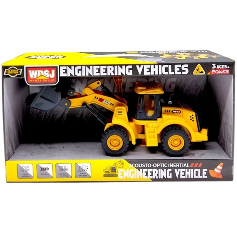 Игрушка строительная машинка Бульдозер со светом и звуком масштаб 1:16