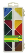 Краски акварельные 18 цветов, пластиковая коробка, без кисточки, белый