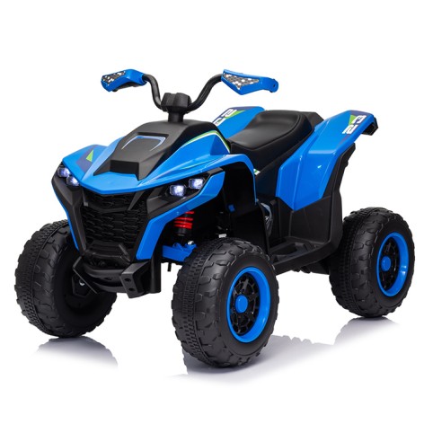Квадроцикл M 6128EBLR-4(24V) (1шт) р/к 2,4G, 4мот.75W, 1акум.24V7AH, USB, TF, BLUETOOTH, муз., св., шкір.сид. , EVA, блакитний