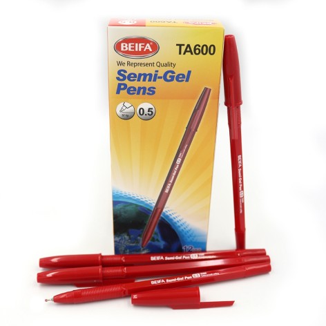 Ручка масл. Beifa 0,5мм, червона, карт. уп. ціна за 12 шт. //