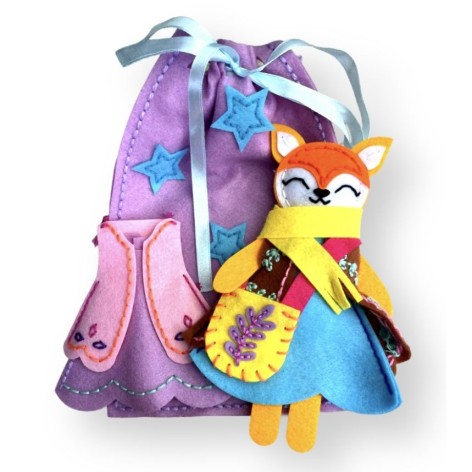 Набір для творчості з фетру "Лисичка" іграшка + одяг та аксесуари