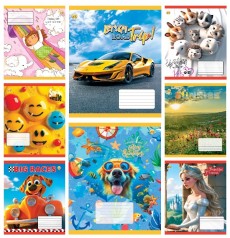 Зошит 12 арк.коса лінія з доп. Люкс ТА13155 Мікс 1, 25/600, 8к. ціна за 25 шт.