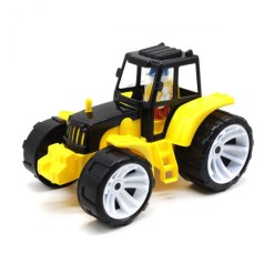 Трактор пластиковый, желтый