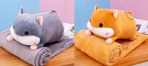 М'яка іграшка іграшка з пледом 50 см 2 мікс