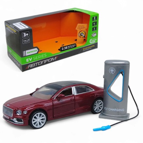 Машинка (електро) металева АВТОПРОМ 1:38 "Bentley Flying Spur Hybrid",батар.,світло,звук,відкр.двері,капот,багаж, заправка