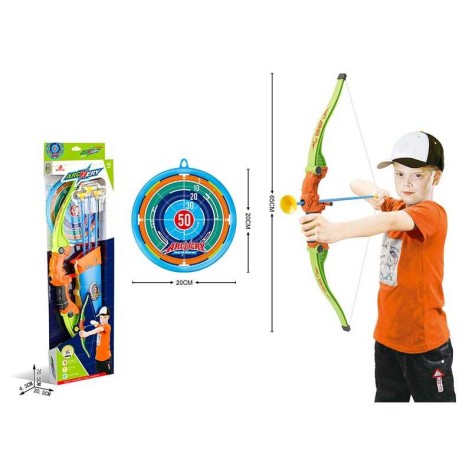 Лук 65см, футляр для стрел, мишень, 3 стрелы с присосками 6032