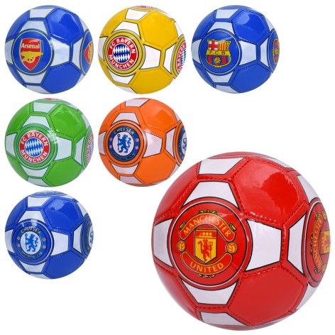 Мяч футбольный размер 2, 90г, микс видов (клубы), в п/э /50/