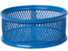 Підставка для скріпок синя металева 80x80x40 мм