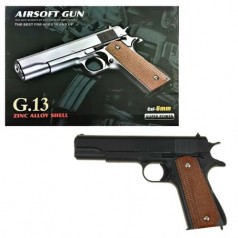 Страйкбольный пистолет Galaxy Colt M1911 Classic G13 с пульками и кобурой.