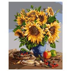 Картина по номерам VA-0326 "Букет з соняшників", розміром 40х50 см
