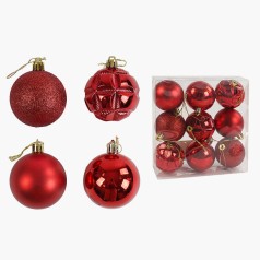 Новорічні прикраси кульки, 9 штук, D = 6 см, у слюді 