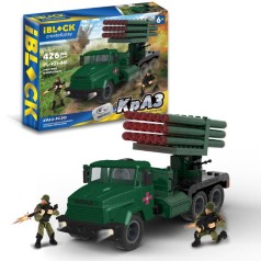 Конструктор iBlock Армія, КрАЗ РСЗО 426дет., 2 фігурки, у кор. 38*6,4*28 см 