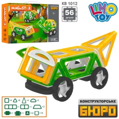 Конструктор магнітний, транспорт, 56 дет., картки (цифри), в кор-ці, 38-26-7,5 см. 