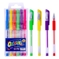 Набір ручок гелевих неонових 6 кольорів